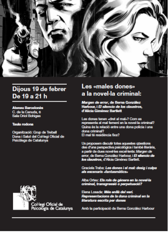 Informació sobre la Taula Rodona 'Les males dones a la novel·la criminal' en el progrma de la BCNegra 2015